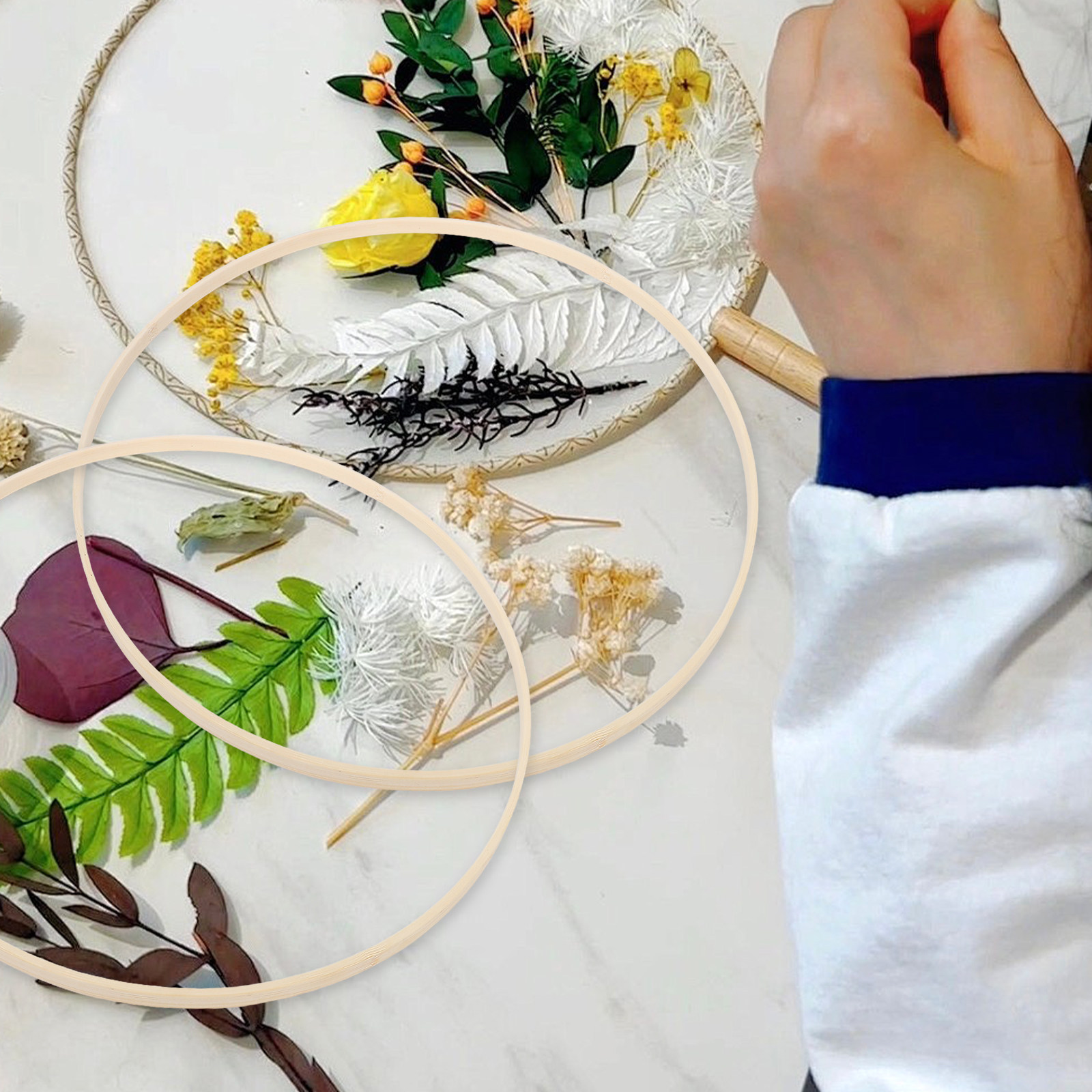 Embroidery Craft - 10개입, 자수용 링, 나무 공예용, 둥근