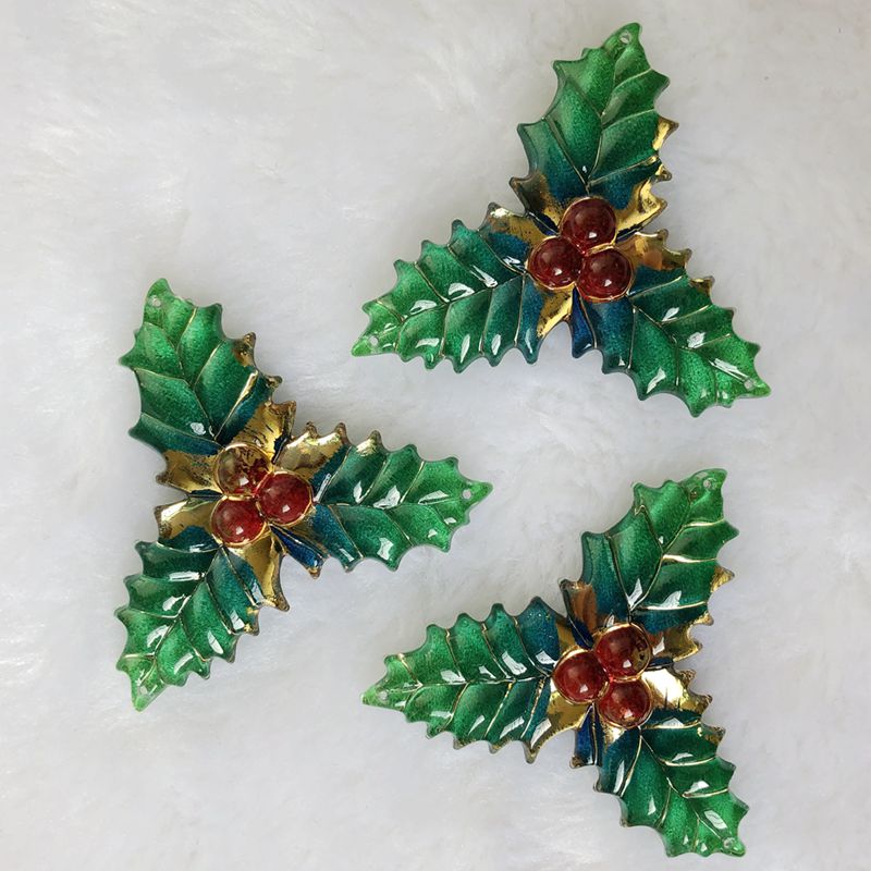 Embellishment Glue Craft - 수지 크리스마스 잎 스타일 장식 공예