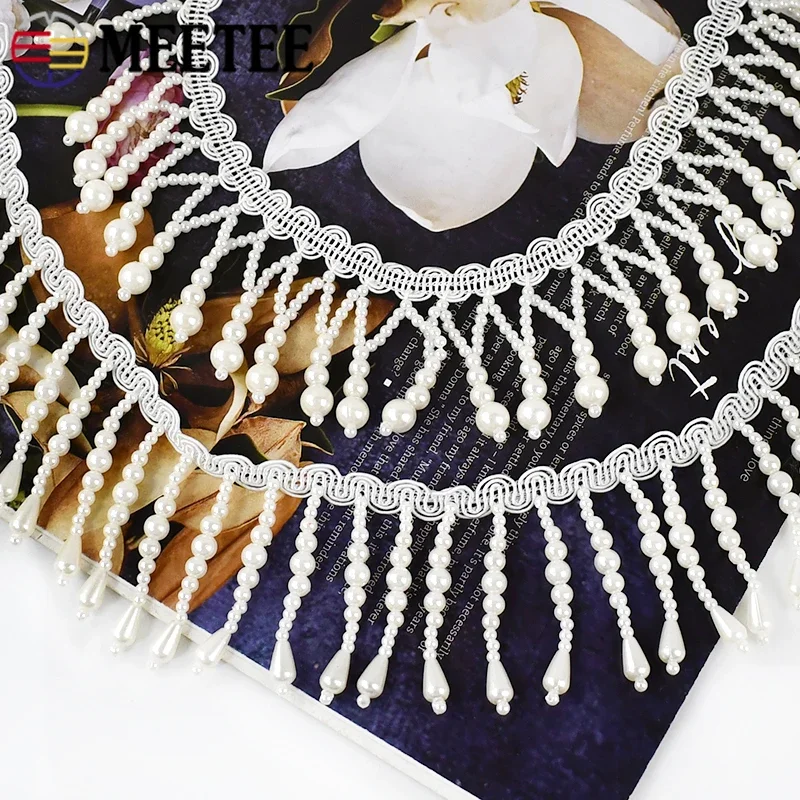 Beaded Trim Fringe - 1/2 야드 진주 페르시 태슬 프린지