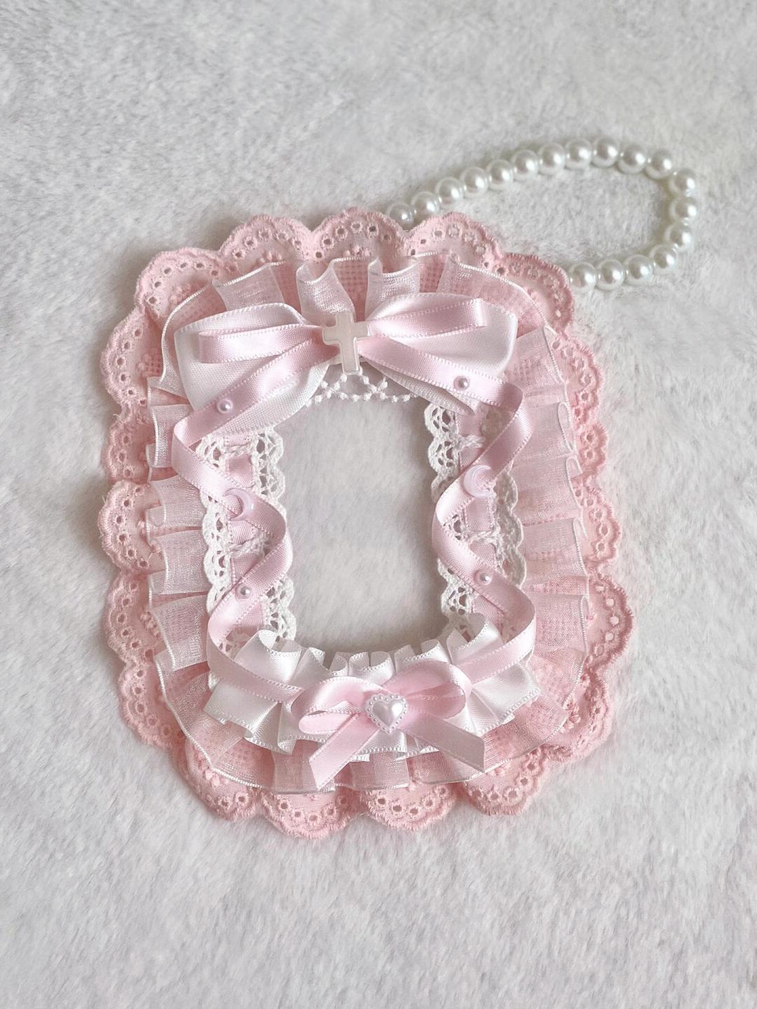 수제 레이스 새틴 천 3인치 PVC 포토카드 홀더, 비 - Beaded Trim Fringe 리뷰 및 가격