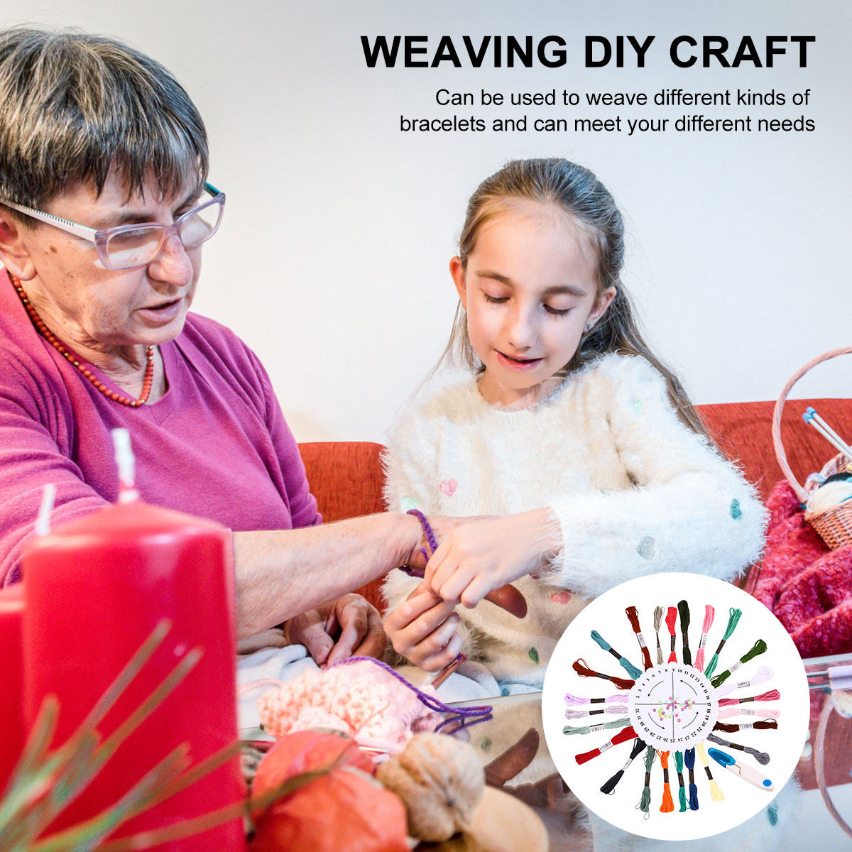 1세트 원형 직조 키트, 팔찌 만들기 DIY, 24가지 - Embroidery Craft 리뷰 및 가격
