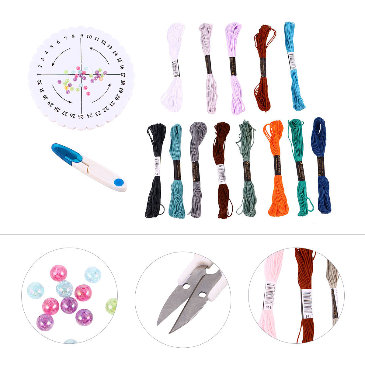 1세트 원형 직조 키트, 팔찌 만들기 DIY, 24가지 - Embroidery Craft 리뷰 및 가격