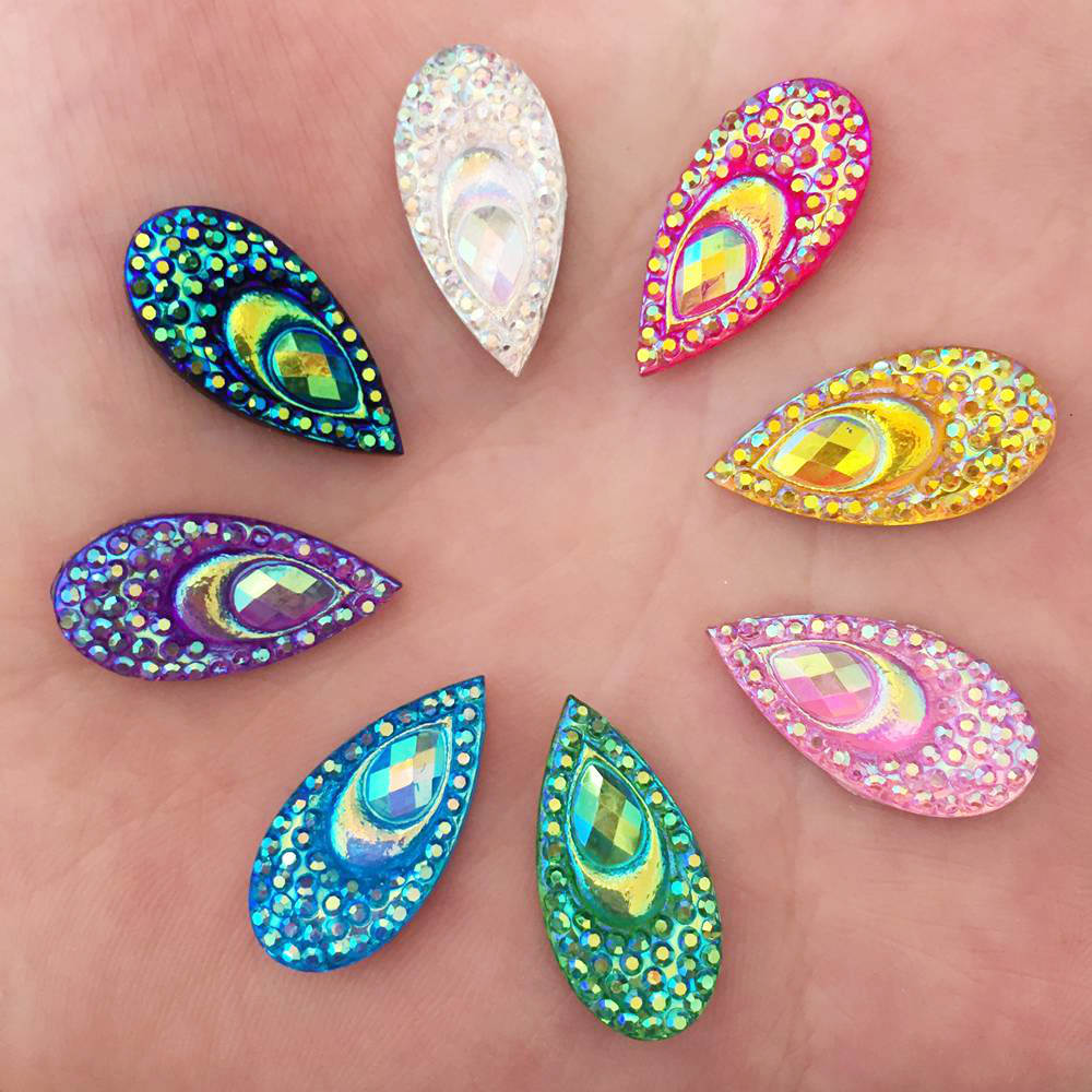 수지 10x20mm 눈물 방울 공작 눈 플랫 백 라인석 - Embellishment Glue Craft 리뷰 및 가격
