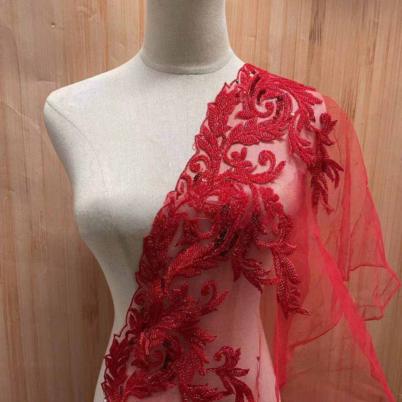 비즈 자수 레이스 트림과 패턴 스팽글 브라이덜 아플리케 - Beaded Trim Fringe 리뷰 및 가격