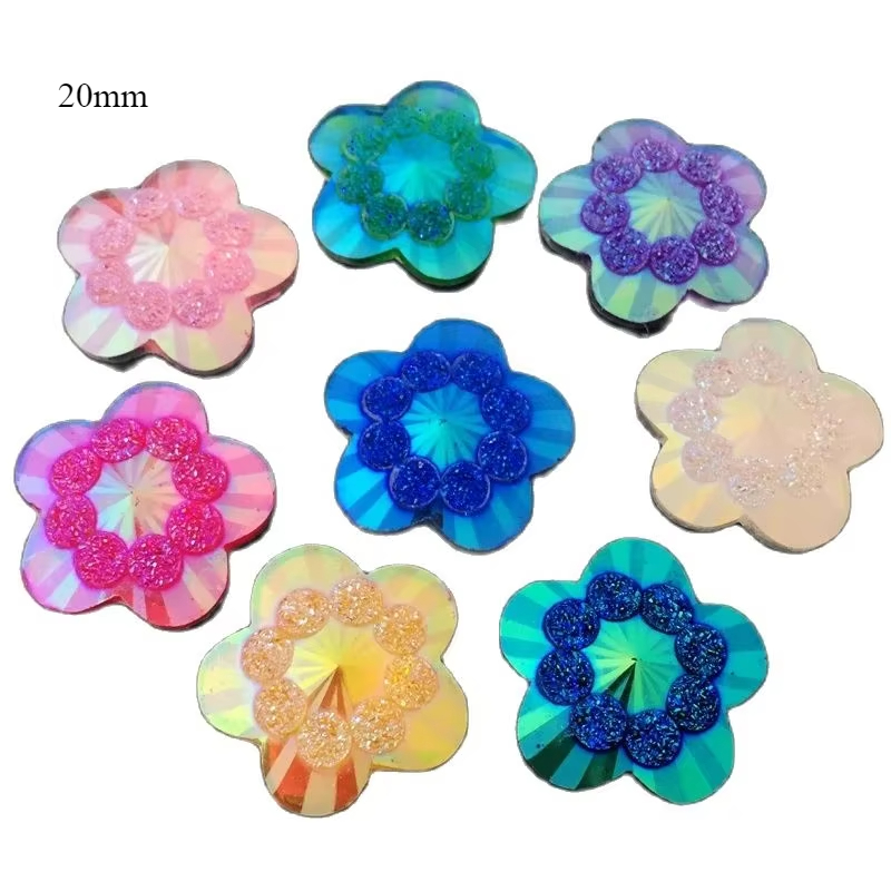20pcs 20mm ab 혼합 색상 꽃 모양의 라인 석 - Embellishment Glue Craft 리뷰 및 가격