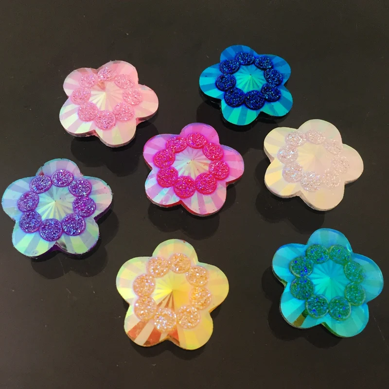 20pcs 20mm ab 혼합 색상 꽃 모양의 라인 석 - Embellishment Glue Craft 리뷰 및 가격