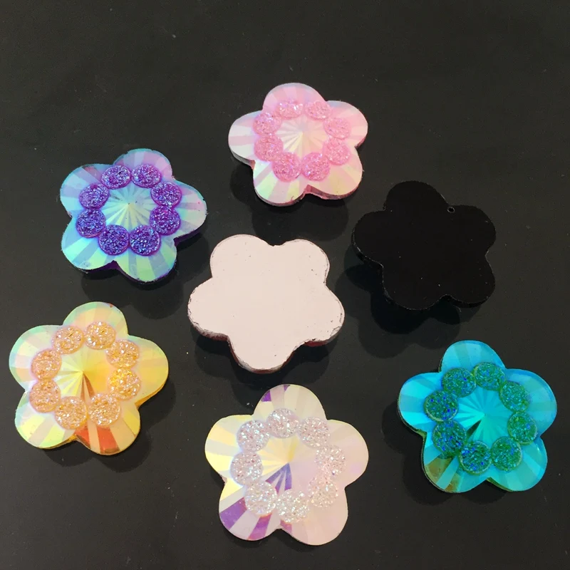 20pcs 20mm ab 혼합 색상 꽃 모양의 라인 석 - Embellishment Glue Craft 리뷰 및 가격