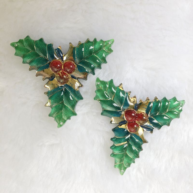 수지 크리스마스 잎 스타일 장식 공예 플랫백 카보숑 장 - Embellishment Glue Craft 리뷰 및 가격