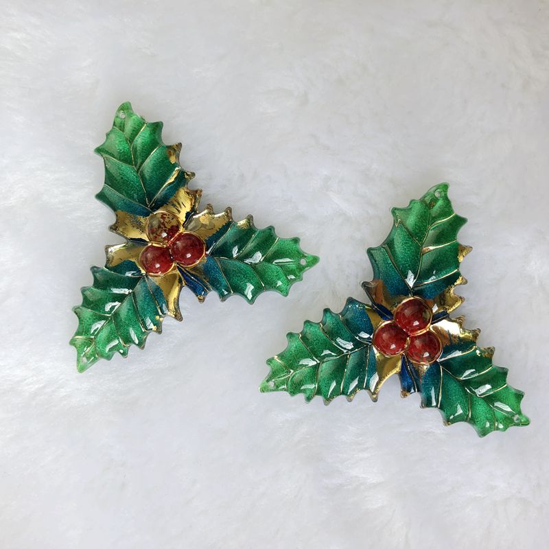 수지 크리스마스 잎 스타일 장식 공예 플랫백 카보숑 장 - Embellishment Glue Craft 리뷰 및 가격