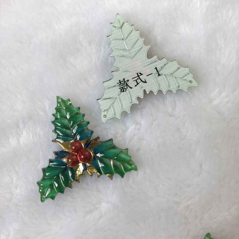 수지 크리스마스 잎 스타일 장식 공예 플랫백 카보숑 장 - Embellishment Glue Craft 리뷰 및 가격