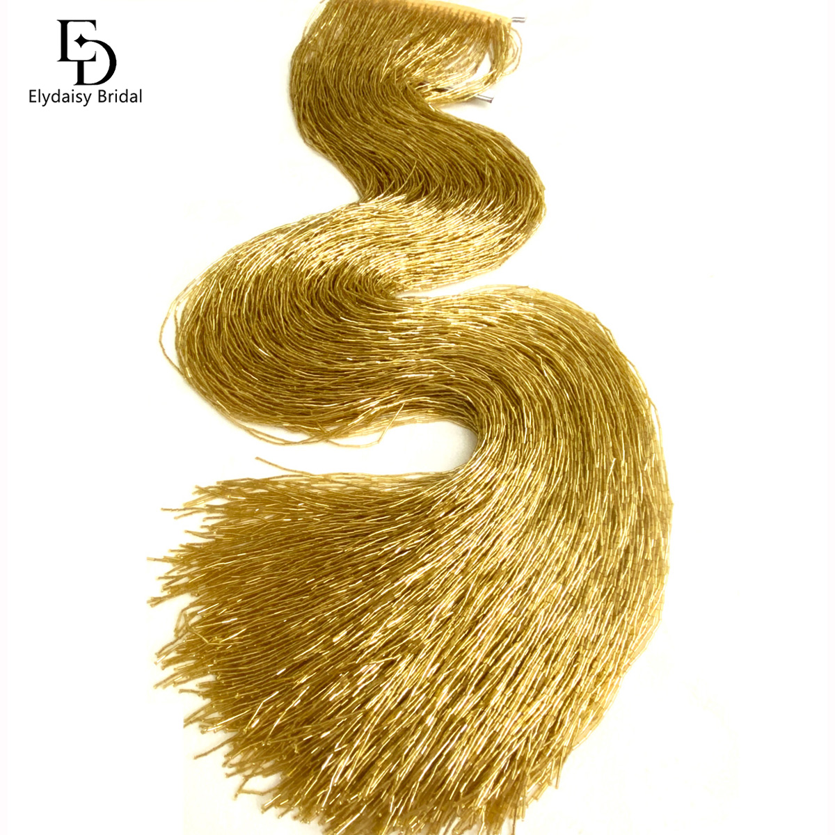 엘리데이지 1미터 길이 샴페인/골드 새틴 태슬 리본,  - Beaded Trim Fringe 리뷰 및 가격