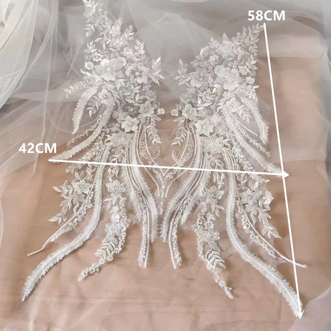 새로운 비즈 스팽글 레이스 미러 플라워 꽃 3D 웨딩  - Applique Patch Flower 리뷰 및 가격