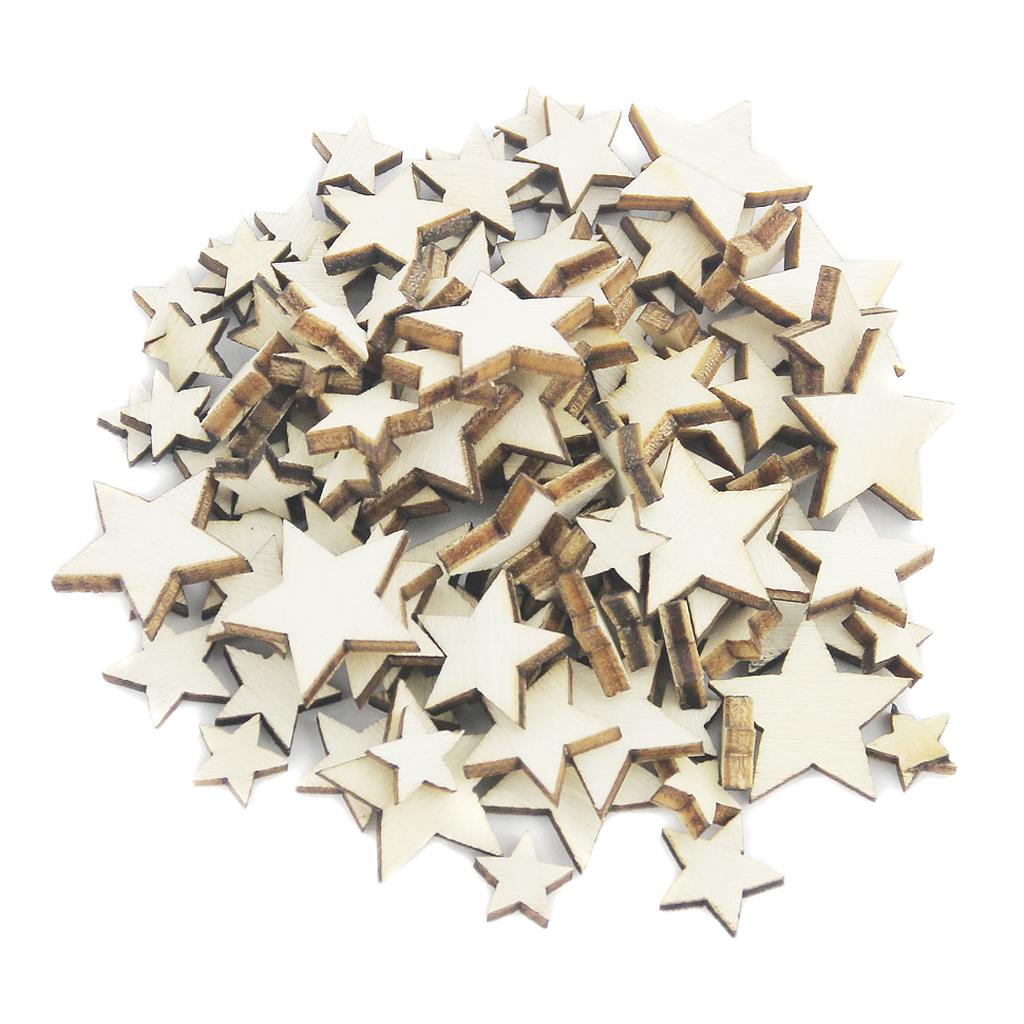 베이스우드 공예 스타 슬라이스 천연 나무색 장식 조각  - Embellish Craft 리뷰 및 가격